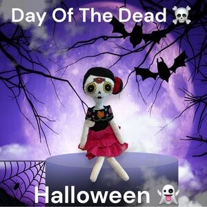 Debi Lilly Day Of The Dead 💀 Halloween Decoration Doll NWT